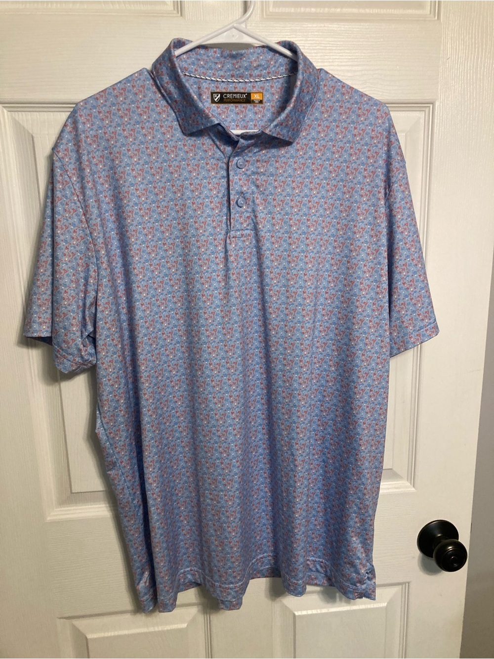 Daniel Cremieux Blue Polo with Subtle cocktail all over Print